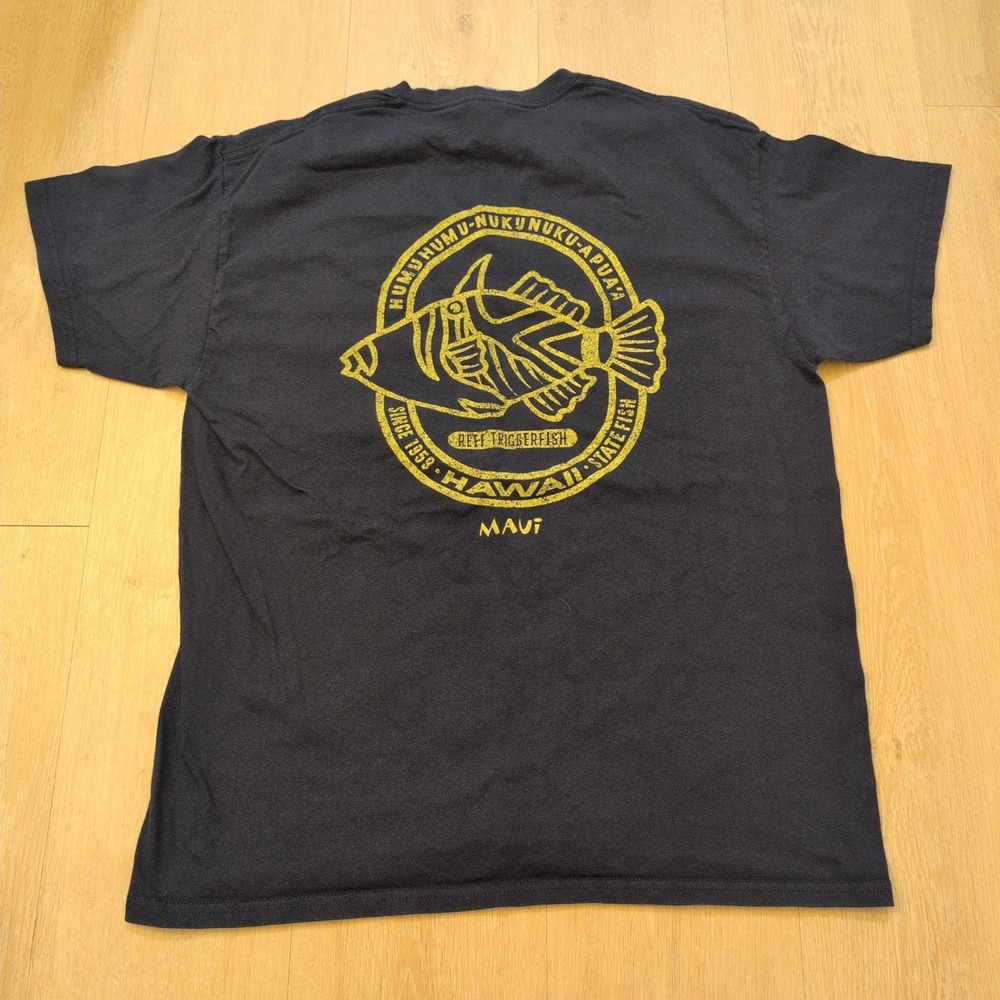 Maui Hawaii Humuhumunukunukuapuaa State Fish Adult Large Navy Blue Surf Beach